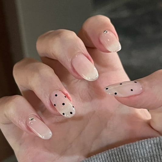 Frenchy Dots Press-On Nails