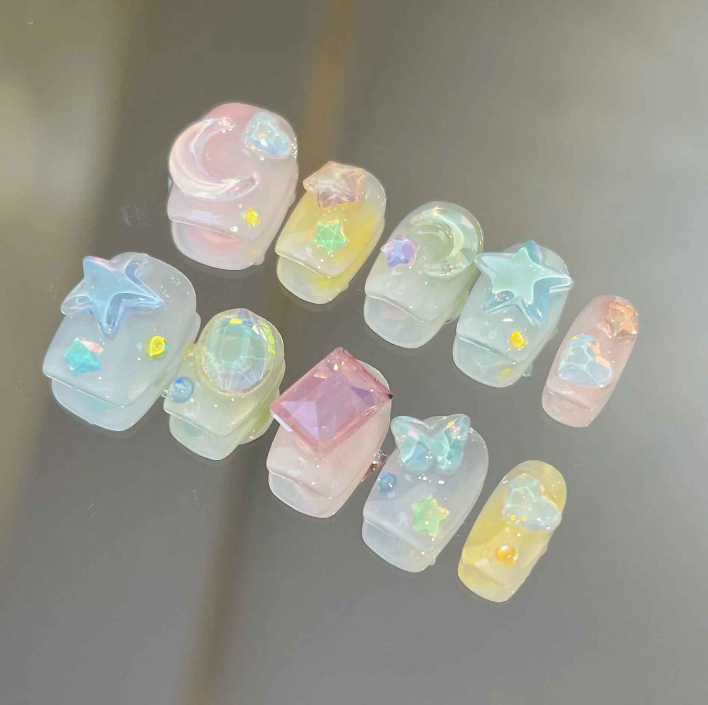 Crystal Dreams 3D Press-On Nails