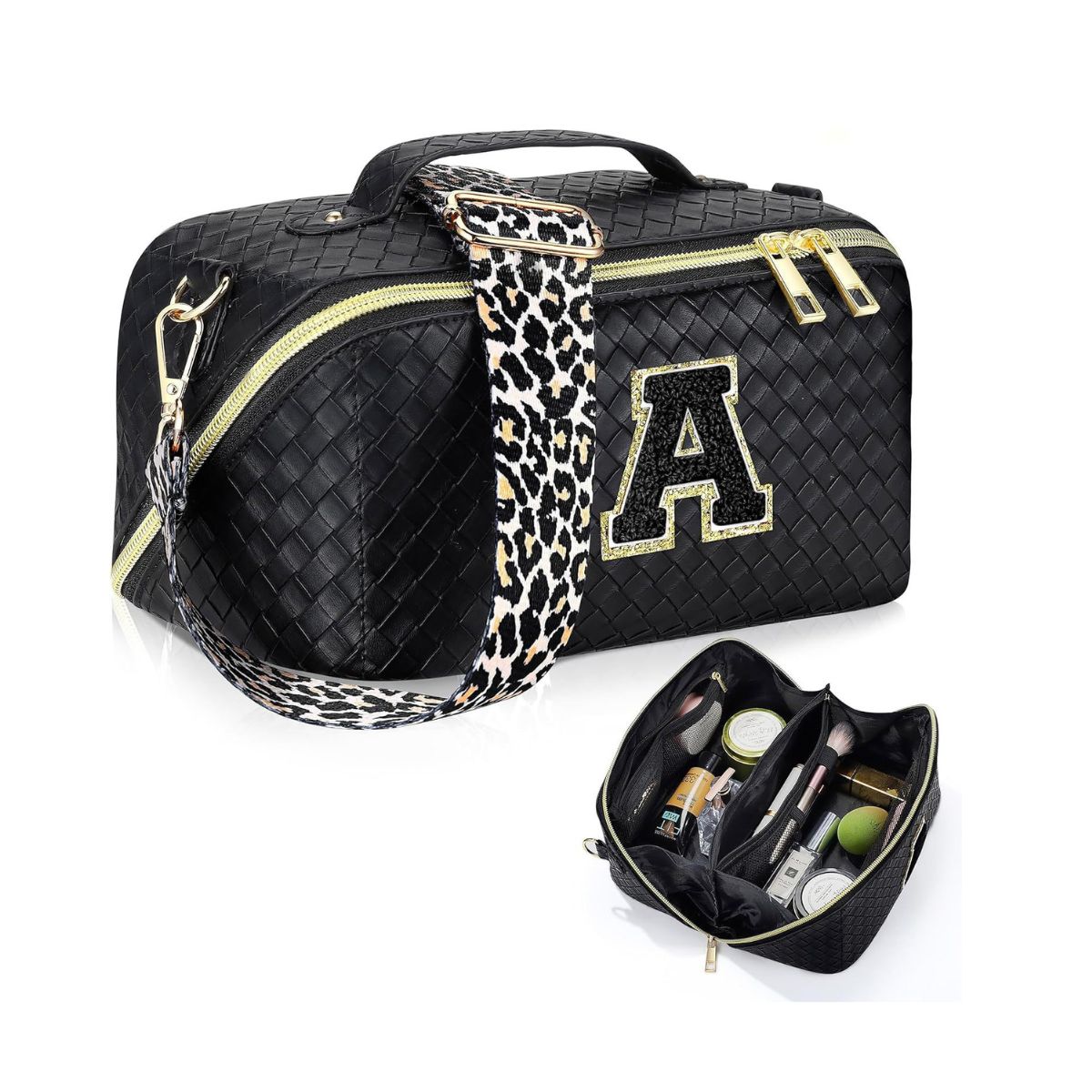 Personalized Mega Size Woven Makeup Bag