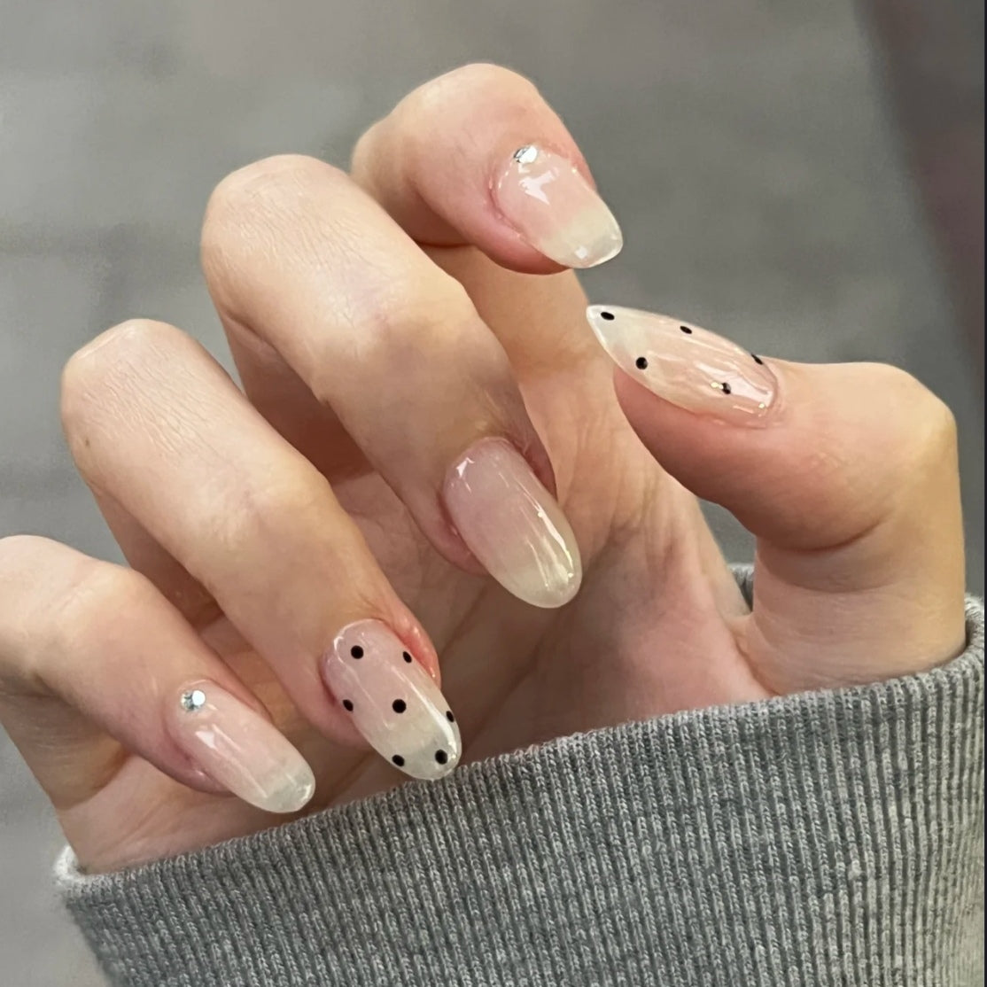 Frenchy Dots Press-On Nails