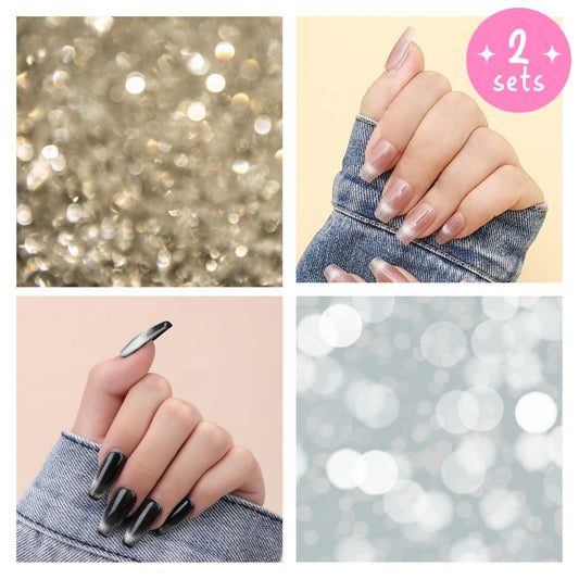 Crystal Lights 2 Sets Press-On Nails