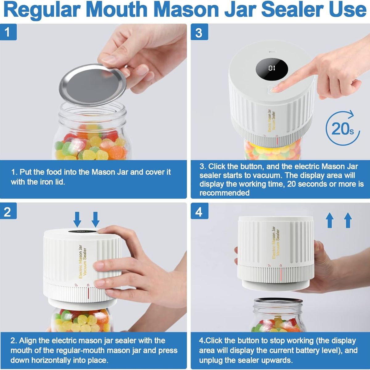 Electric Mason Jar Vacuum Sealer