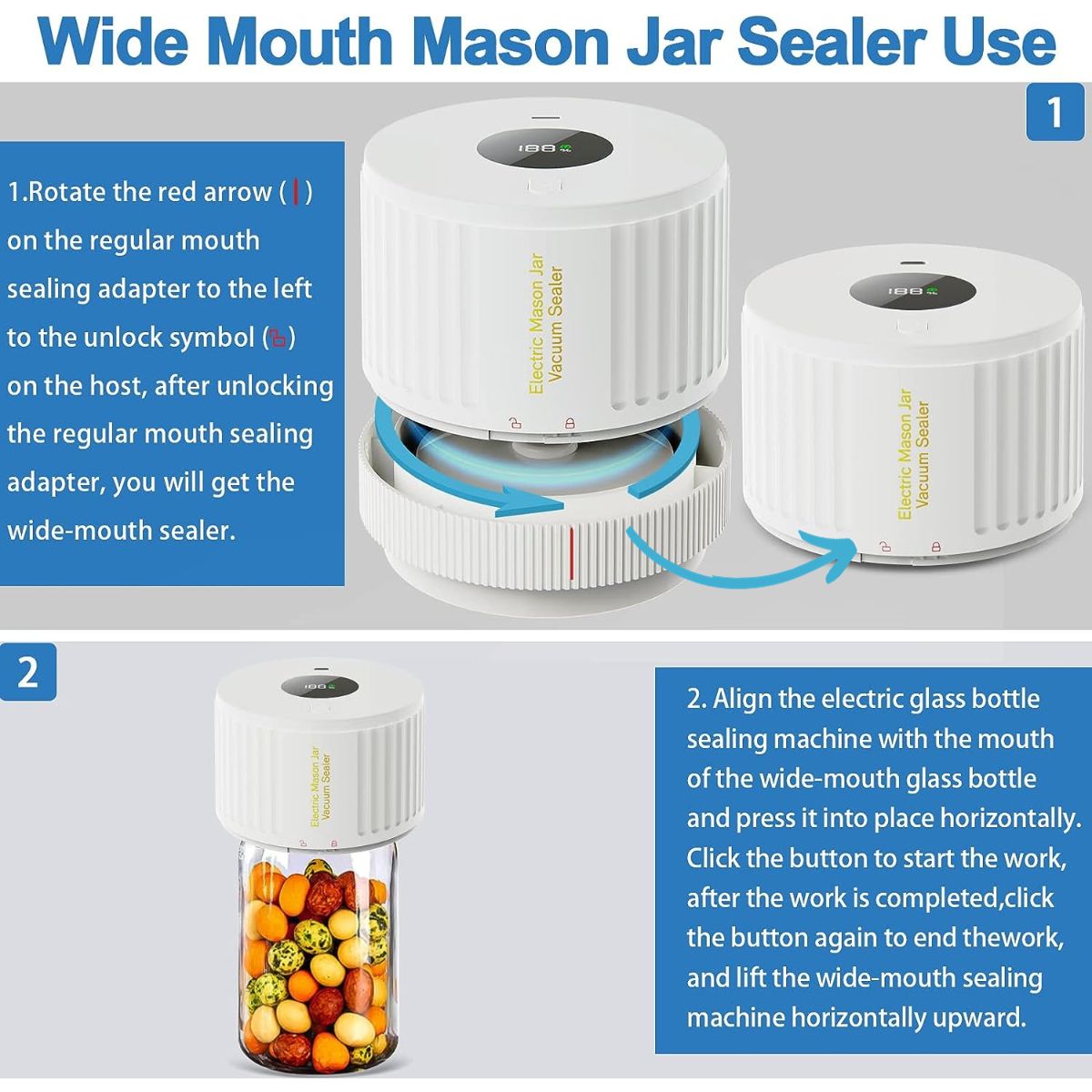 Electric Mason Jar Vacuum Sealer