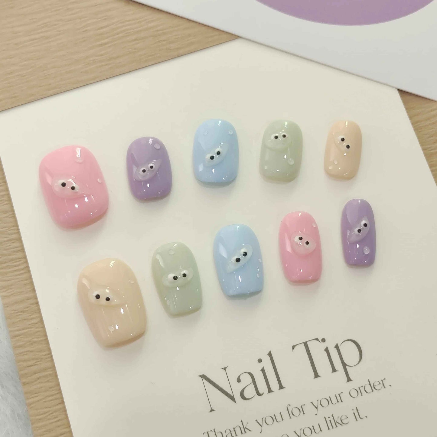 Macaron Peeps 3D Press-On Nails